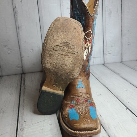 Cruzalta Womens Boots Hand Tooled Design Size 9-9.5 Nice Condition - Picture 10 of 12